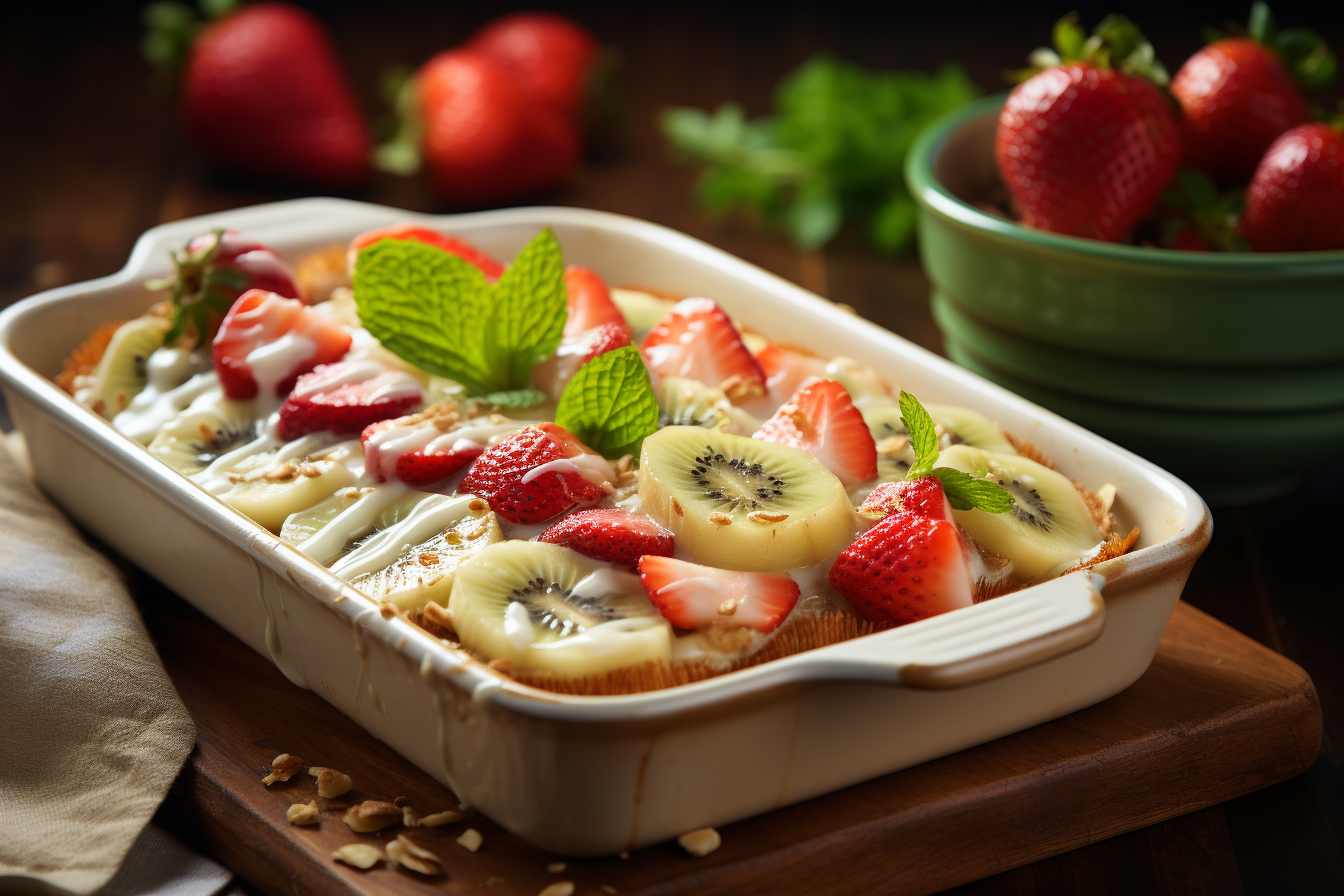 a dish of fruit in a bowl